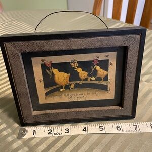 Black Framed Duck Illustration Wall Art - Yellow Accent